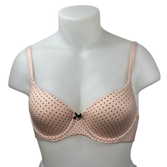 NEW Victoria's Secret Body by Victoria Demi Orange Polka Dot Underwire Bra 32DD - Picture 1 of 5